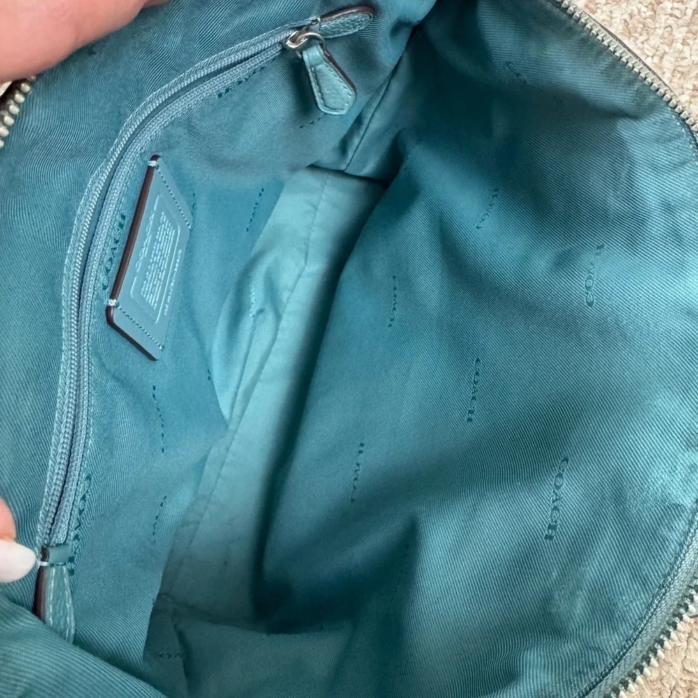 Coach Prairie Teal Shoulder Bag with Leather Crossbody Strap